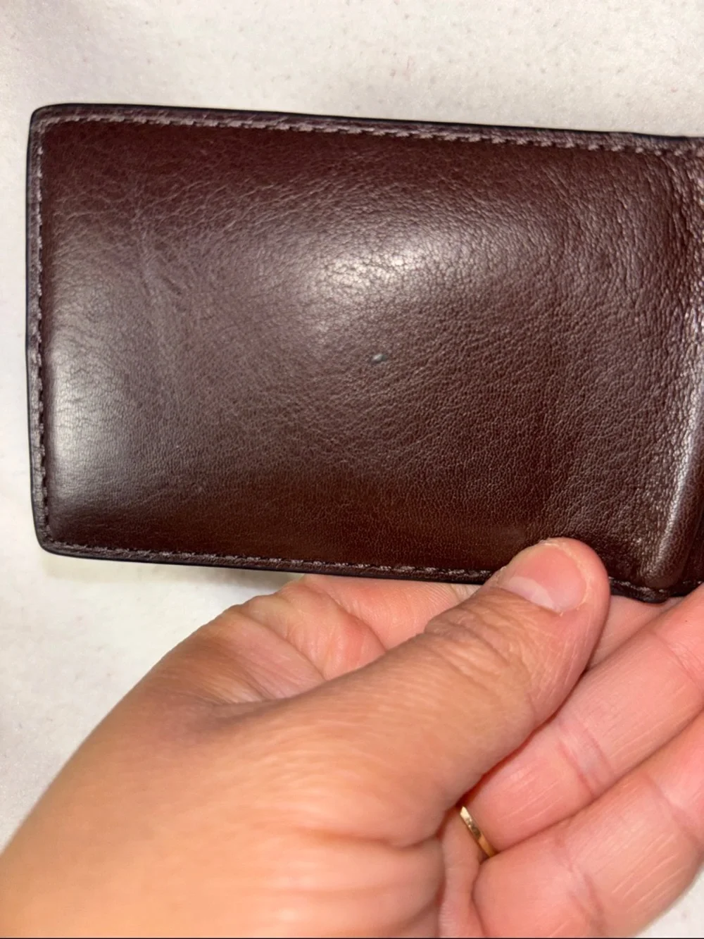 Coach Dark Brown Leather Card Holder Wallet